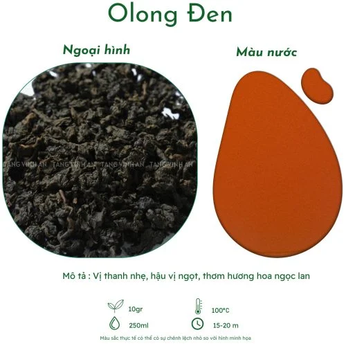 Thông tin thành phần trà ô long đen nguyên chất 100% của Tằng Vĩnh An