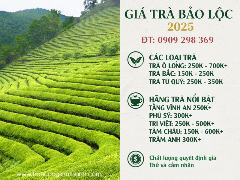Giá các loại trà ở Bảo Lộc