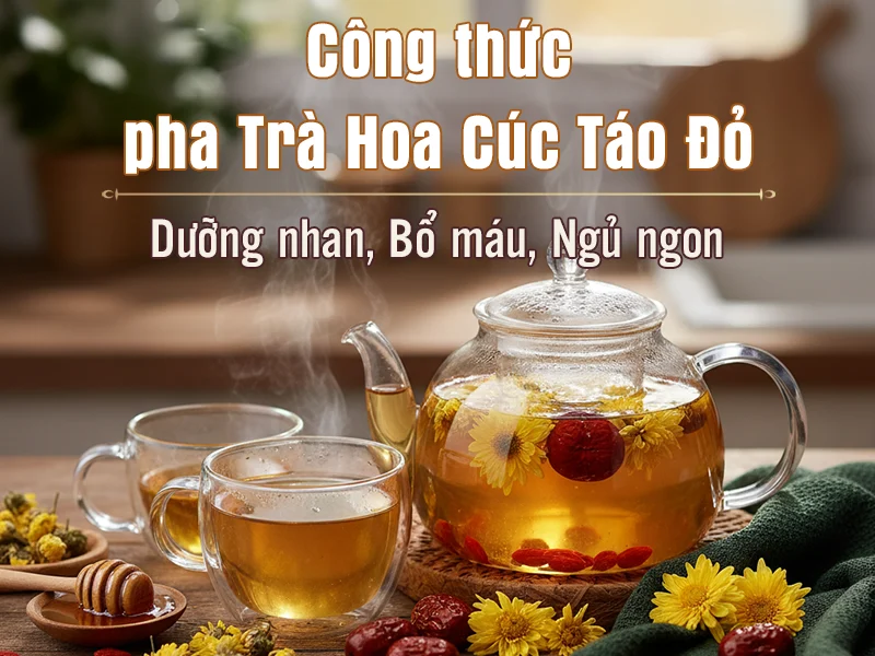 Công thức pha Trà Hoa Cúc Táo Đỏ, La Hán Quả