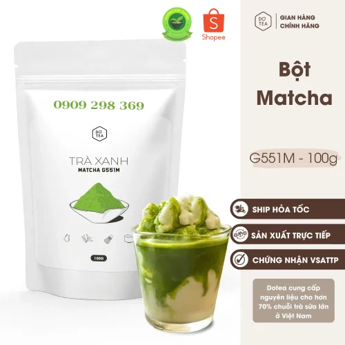 Thông tin chi tiết Bột trà xanh Matcha Nhật Dotea G551M